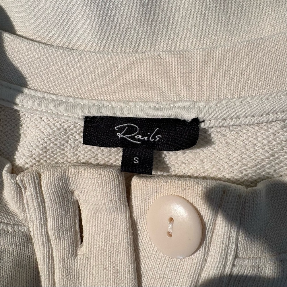 Rails Erin Henley Sweatshirt Ivory Small - Picture 11 of 11